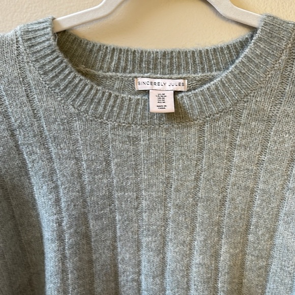 Sincerely Jules Ribbed Knit Long Sleeve Cuffed Sweater, Green Top Sz M, … - Picture 4 of 10